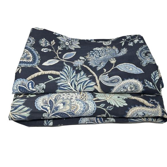 grayson Linens Accents Grayson Linens Floral Curtain Blue Navy